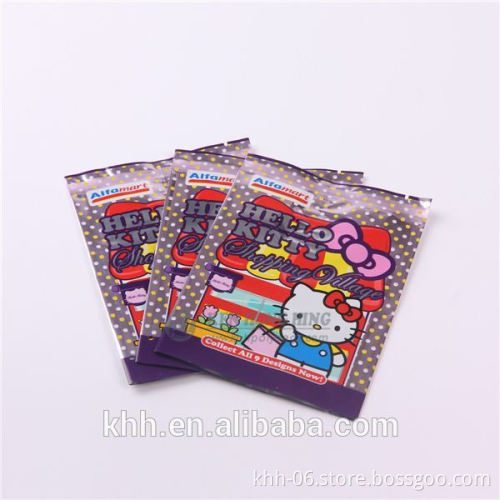 Customize printing glossy cute hello kitty picture toy packaging bag